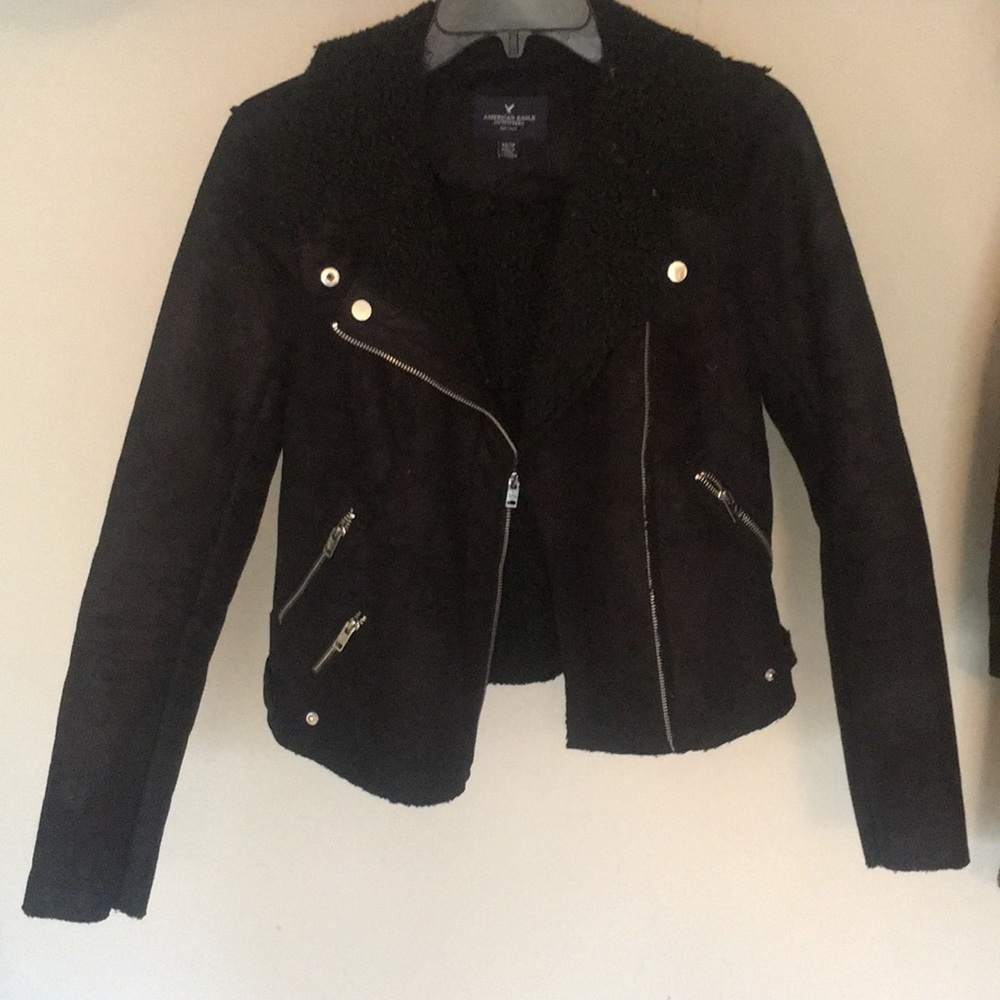 Black American Eagle zip up coat
